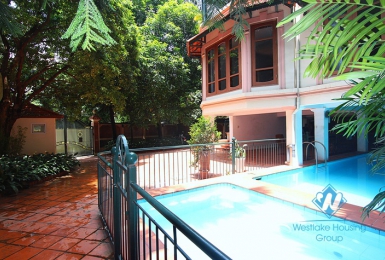 Large house for rent with large garden and swimming pool in Tay Ho, Hanoi